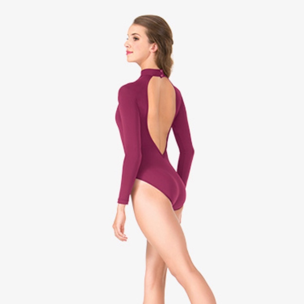 Zoya" Open Back Long Sleeve Leotard